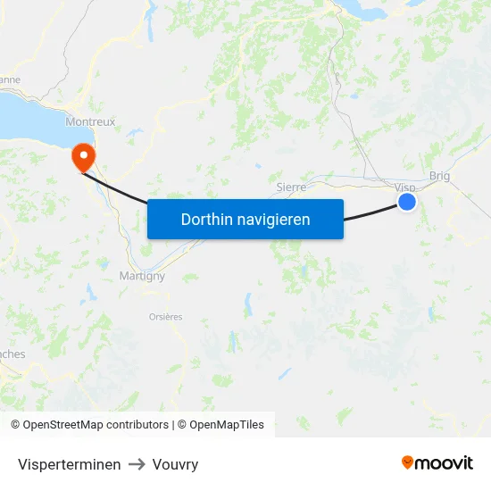 Visperterminen to Vouvry map