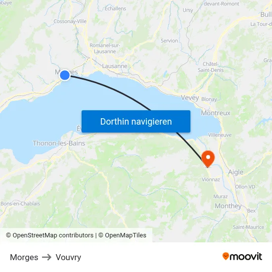 Morges to Vouvry map