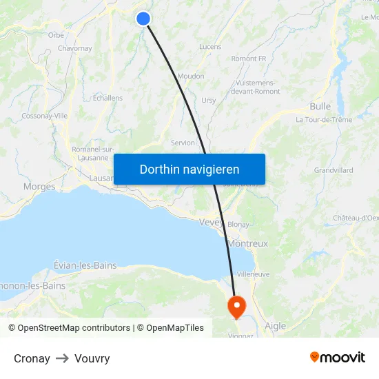 Cronay to Vouvry map
