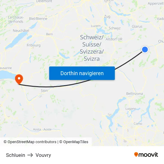 Schluein to Vouvry map