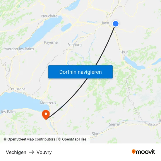 Vechigen to Vouvry map