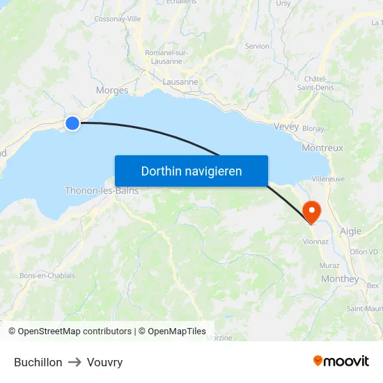 Buchillon to Vouvry map