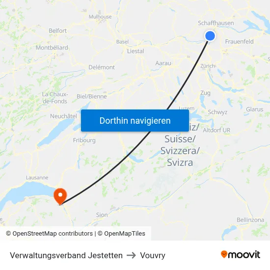 Verwaltungsverband Jestetten to Vouvry map