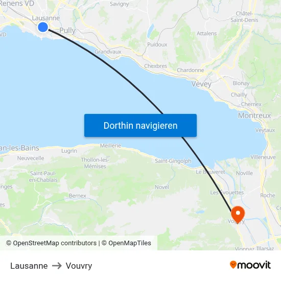 Lausanne to Vouvry map