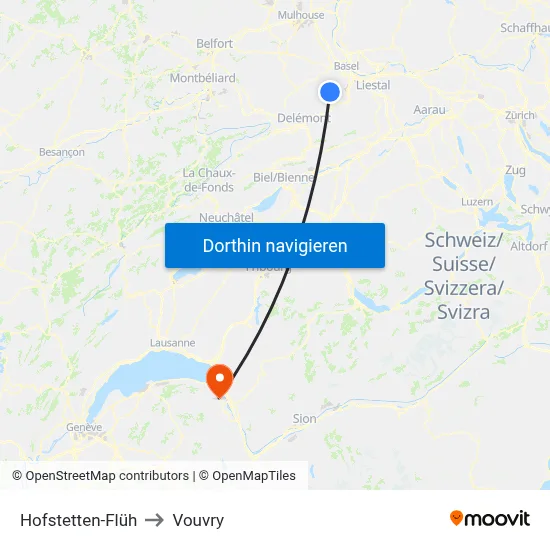 Hofstetten-Flüh to Vouvry map