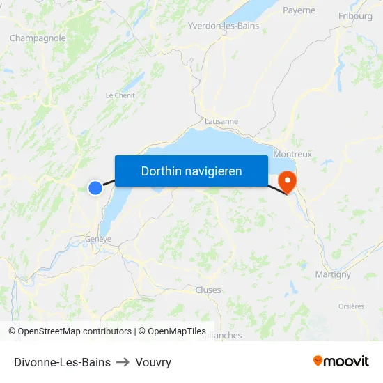 Divonne-Les-Bains to Vouvry map