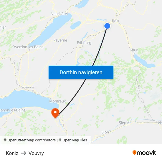 Köniz to Vouvry map