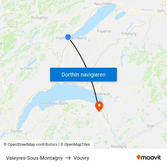 Valeyres-Sous-Montagny to Vouvry map