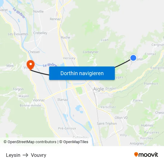 Leysin to Vouvry map
