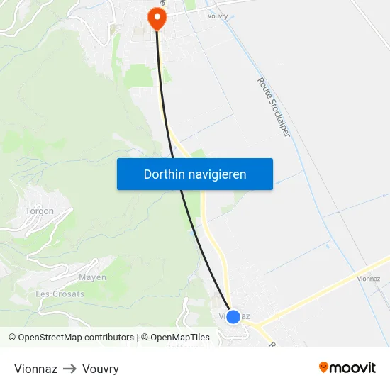 Vionnaz to Vouvry map