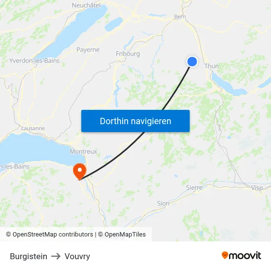 Burgistein to Vouvry map
