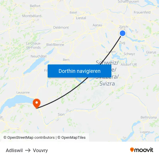 Adliswil to Vouvry map