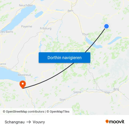 Schangnau to Vouvry map