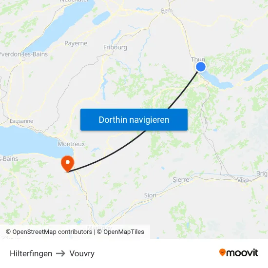 Hilterfingen to Vouvry map
