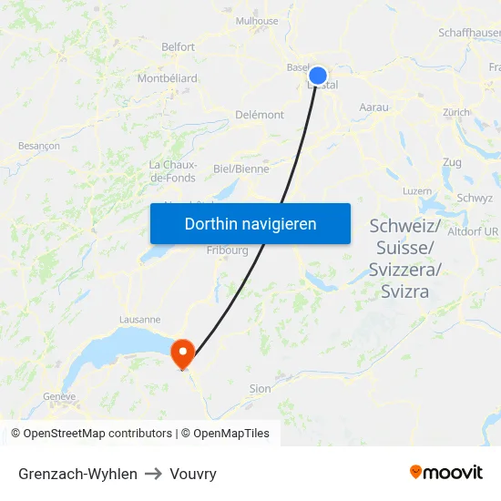 Grenzach-Wyhlen to Vouvry map