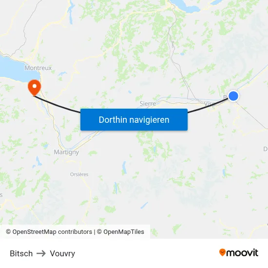 Bitsch to Vouvry map