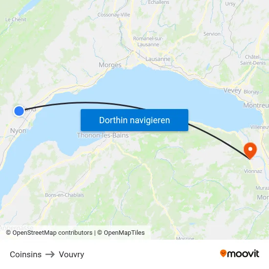 Coinsins to Vouvry map
