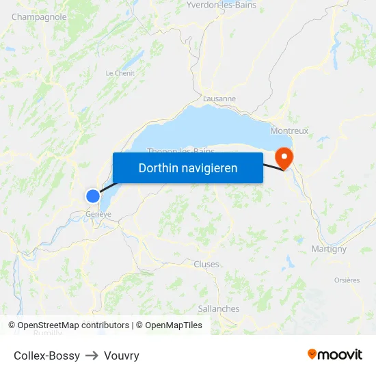 Collex-Bossy to Vouvry map