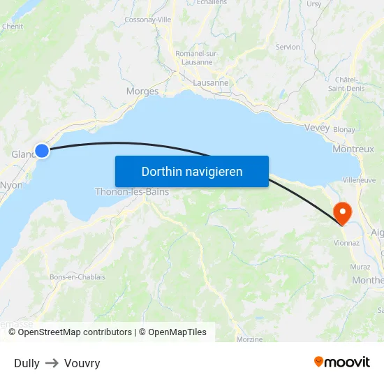 Dully to Vouvry map