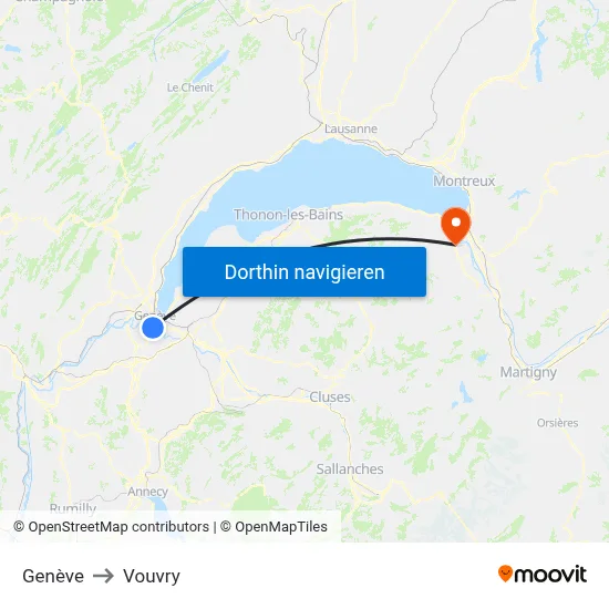 Genève to Vouvry map