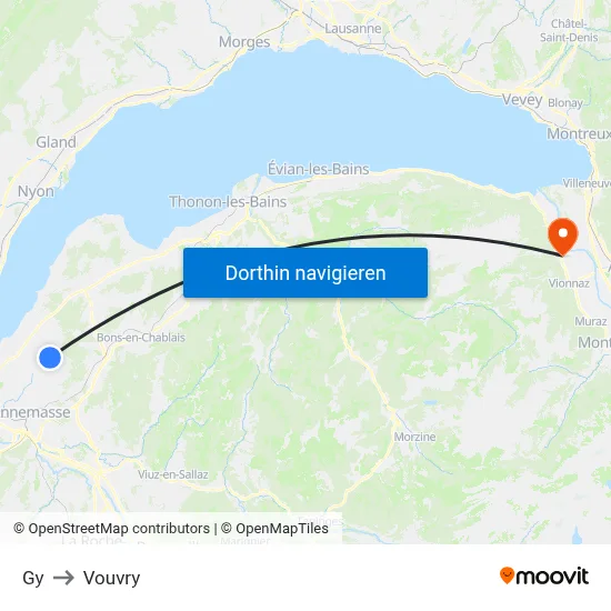 Gy to Vouvry map