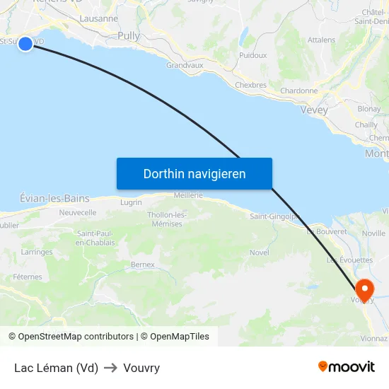 Lac Léman (Vd) to Vouvry map