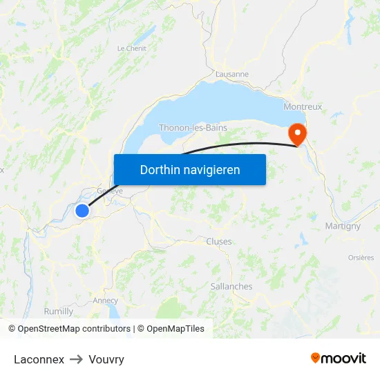Laconnex to Vouvry map