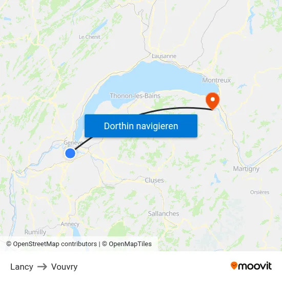Lancy to Vouvry map