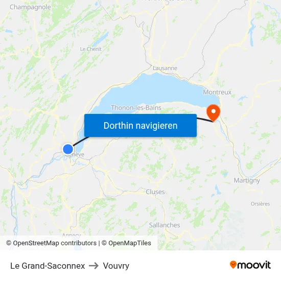Le Grand-Saconnex to Vouvry map