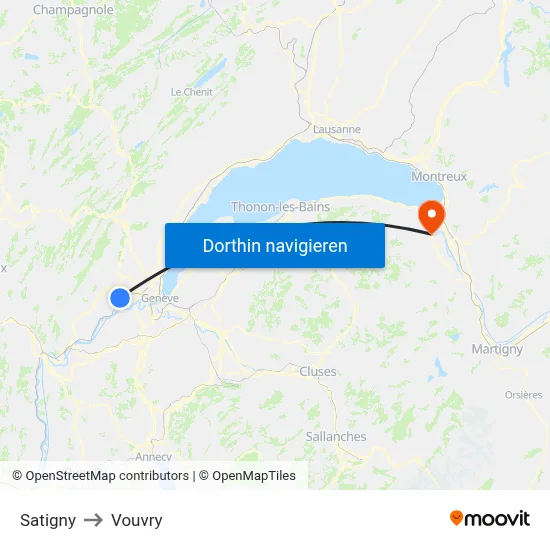 Satigny to Vouvry map