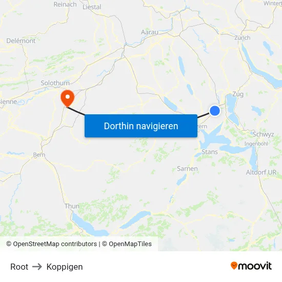 Root to Koppigen map