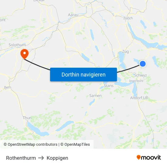 Rothenthurm to Koppigen map