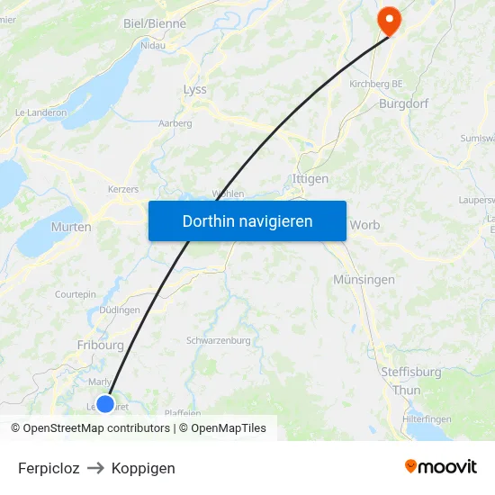 Ferpicloz to Koppigen map