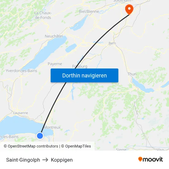 Saint-Gingolph to Koppigen map