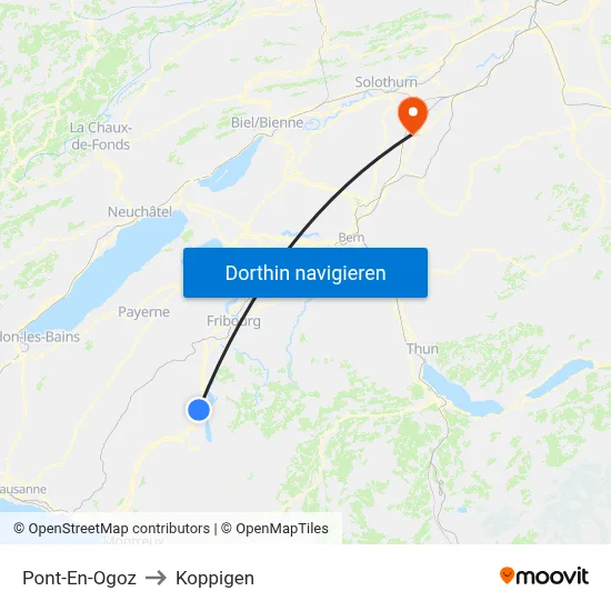 Pont-En-Ogoz to Koppigen map