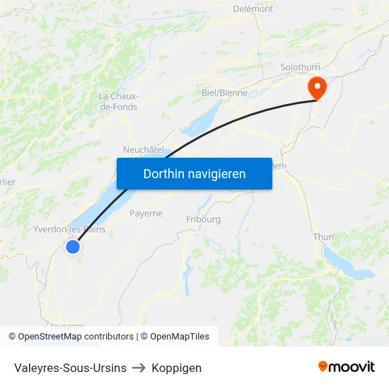 Valeyres-Sous-Ursins to Koppigen map