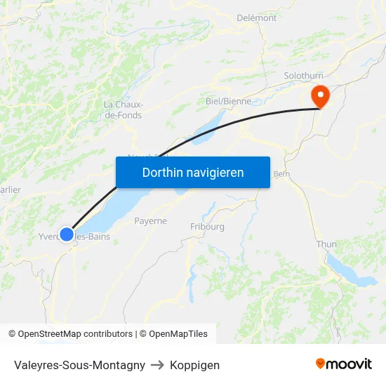 Valeyres-Sous-Montagny to Koppigen map