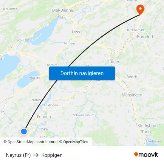 Neyruz (Fr) to Koppigen map
