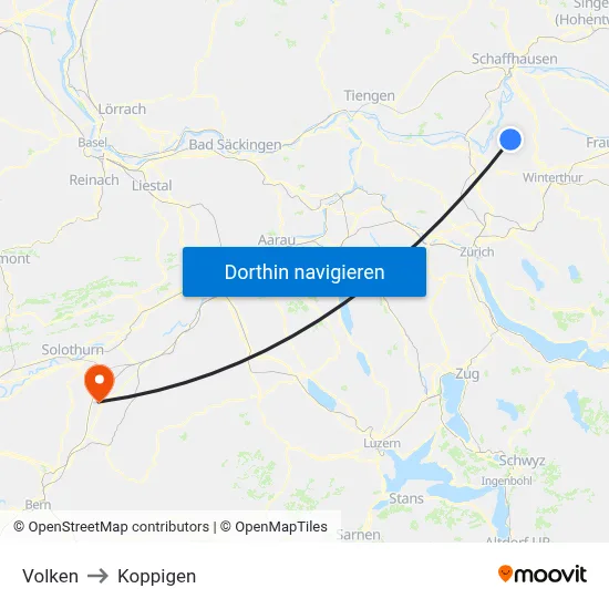 Volken to Koppigen map
