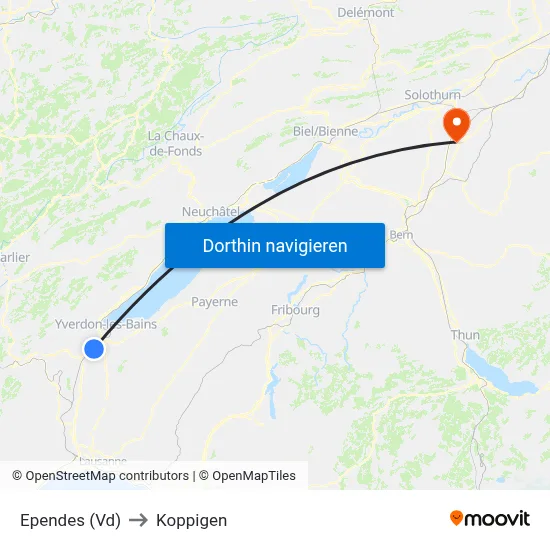 Ependes (Vd) to Koppigen map