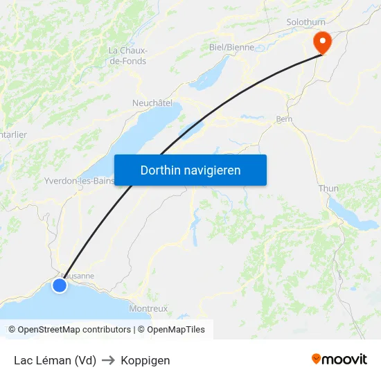 Lac Léman (Vd) to Koppigen map
