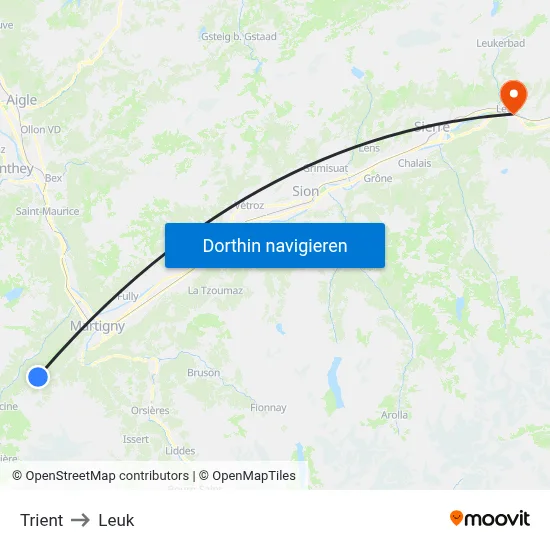 Trient to Leuk map