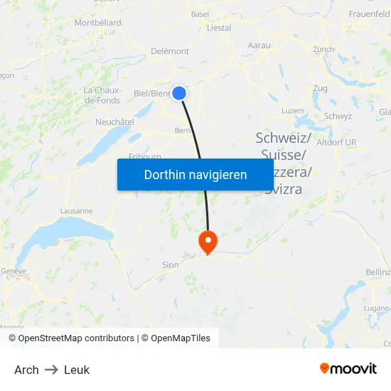 Arch to Leuk map