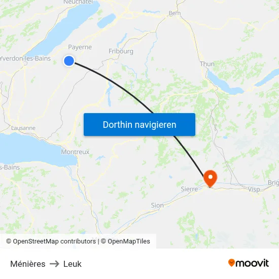 Ménières to Leuk map