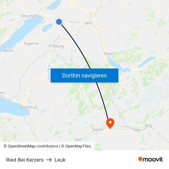Ried Bei Kerzers to Leuk map