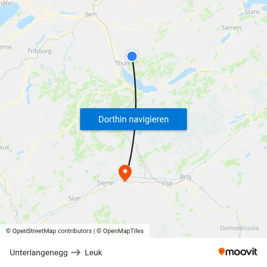 Unterlangenegg to Leuk map
