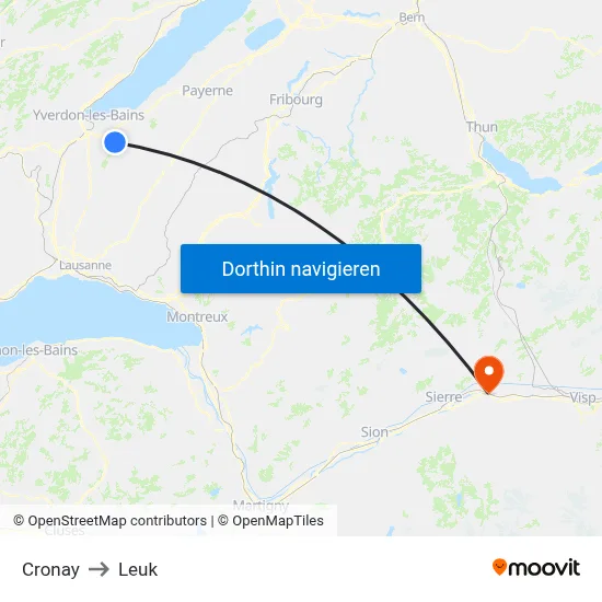Cronay to Leuk map