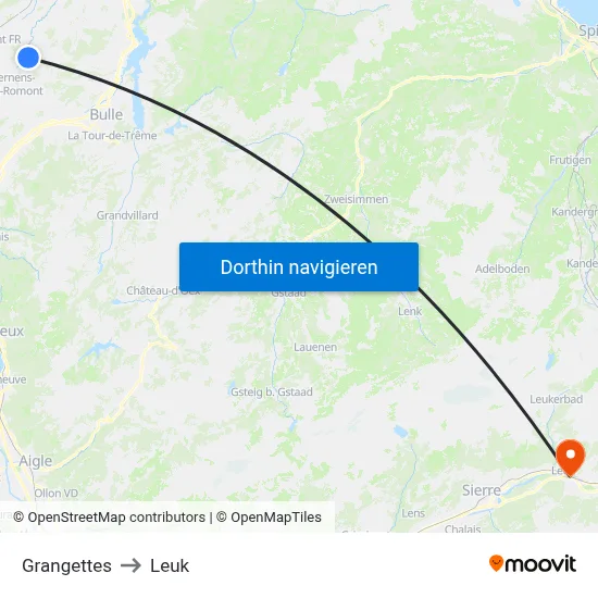 Grangettes to Leuk map