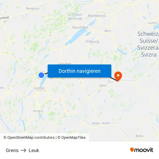 Grens to Leuk map