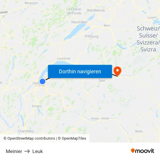 Meinier to Leuk map